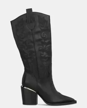 Женские кожаные ботинки с вышивкой Alma en Pena, черный