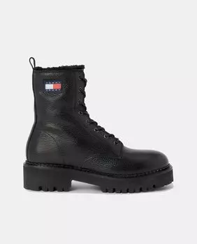 Женские кожаные ботинки Tommy Jeans, черный