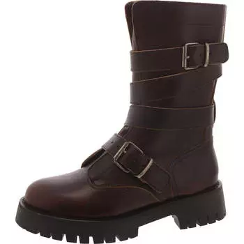 Женские кожаные ботинки Trenton с рифленой подошвой до середины голени Steve Madden, коричневый