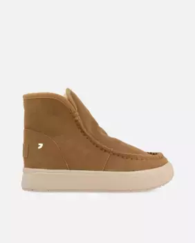 Женские кожаные ботинки в австралийском стиле на меховой подкладке Gioseppo, цвет Camel