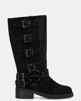 Женские кожаные ботинки в байкерском стиле Alma en Pena, черный