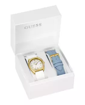Женские кожаные часы Delilah GW0691L2 с белым ремешком Guess, белый