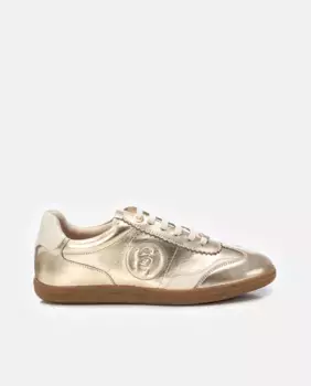 Женские кожаные кеды на шнуровке Carmela, золото