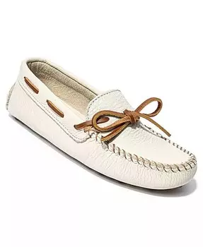 Женские кожаные классические драйверские туфли Minnetonka, бежевый