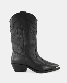 Женские кожаные ковбойские сапоги Green Coast, черный