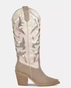 Женские кожаные ковбойские сапоги с острым носком Alma en Pena, цвет Crudo