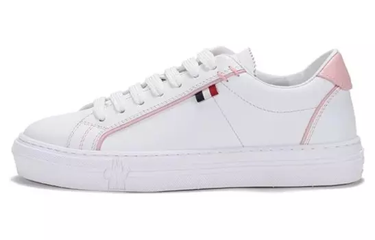 Женские кожаные кроссовки Alodie «Бело-розовый» Moncler, цвет White with Pink Tail