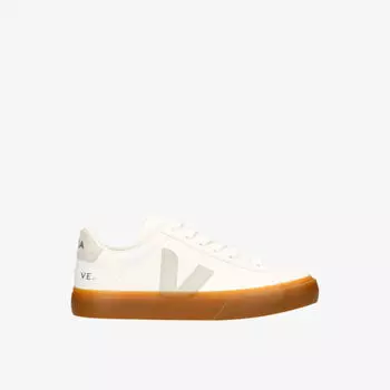 Женские кожаные кроссовки campo с низким берцем и вышитым логотипом Veja, белый