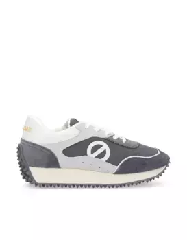 Женские кожаные кроссовки из экологически чистых материалов и зубчатой подошвой No Name, серый