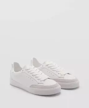 Женские кожаные кроссовки MANGO, белый
