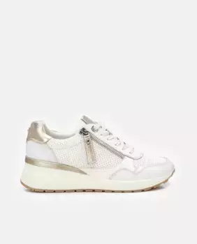 Женские кожаные кроссовки на молнии Carmela, белый