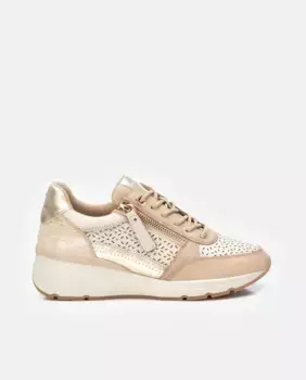 Женские кожаные кроссовки на молнии Carmela, бежевый