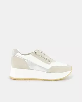 Женские кожаные кроссовки на молнии - Comfort Line Latouche, белый