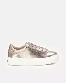 Женские кожаные кроссовки на платформе и шнуровке Carmela, золотой