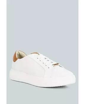 Женские кожаные кроссовки на шнуровке Rag & Co, коричневый/бежевый