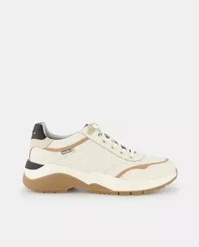 Женские кожаные кроссовки Nerja с прострочкой Pikolinos, белый