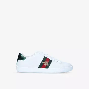 Женские кожаные кроссовки New Ace с вышивкой пчел Gucci, белый
