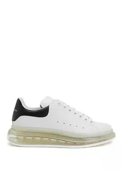 Женские кожаные кроссовки oversize белого цвета с логотипом Alexander McQueen
