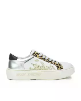 Женские кожаные кроссовки с блестками и анималистичным принтом Kangaroos, белый