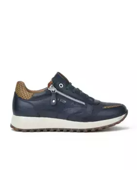 Женские кожаные кроссовки с боковой молнией Kangaroos, темно-синий