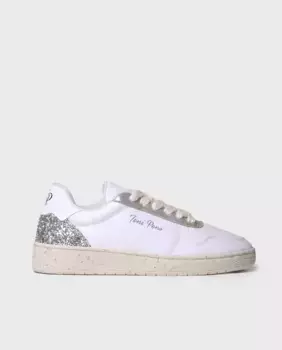 Женские кожаные кроссовки с контрастной спинкой Toni Pons, белый