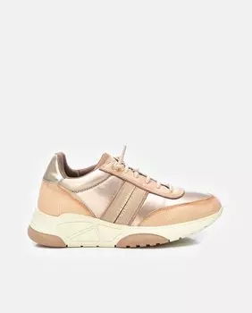 Женские кожаные кроссовки с кружевной застежкой и резиновой подошвой. Carmela, бежевый