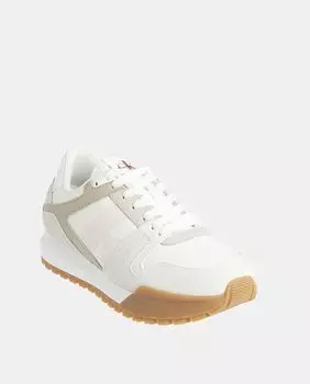 Женские кожаные кроссовки с логотипом и зубчатой подошвой Calvin Klein Jeans, белый