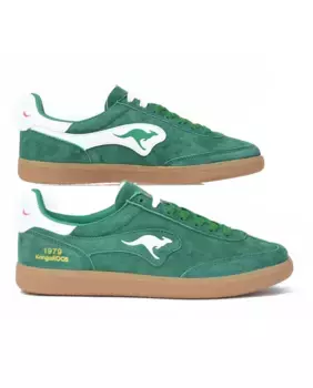 Женские кожаные кроссовки с логотипом сбоку Kangaroos, зеленый