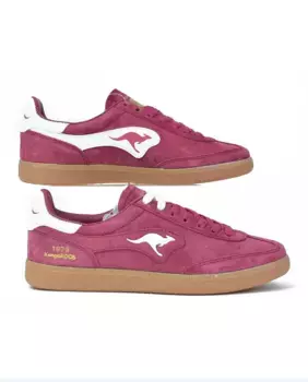 Женские кожаные кроссовки с логотипом сбоку Kangaroos, бордовый