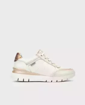 Женские кожаные кроссовки с очень легкой подошвой и мягкой стелькой из пены с эффектом памяти Pikolinos, белый