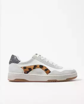 Женские кожаные кроссовки с принтом и шнурками Bimba y Lola, белый