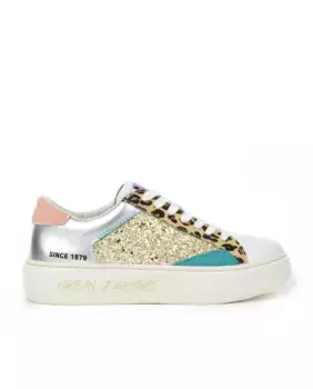 Женские кожаные кроссовки с трековой и блестящей подошвой Kangaroos, многоцветный