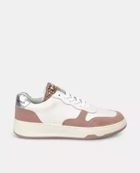 Женские кожаные кроссовки со стразами на язычке Alma en Pena, цвет Rosa