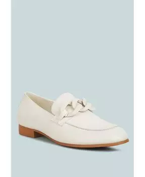 Женские кожаные лоферы MERVA на массивной цепочке Rag & Co, коричневый/бежевый