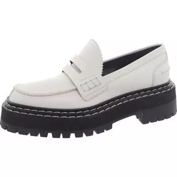 Женские кожаные лоферы с блочным каблуком Lugsole Loafer Proenza Schouler, цвет natural