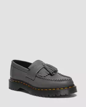 Женские кожаные лоферы с кисточками Dr. Martens Adrian, цвет Gunmetal — Virginia