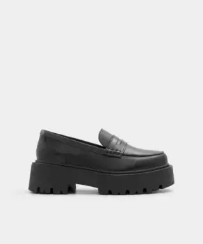 Женские кожаные лоферы с круглым носком Aldo, черный