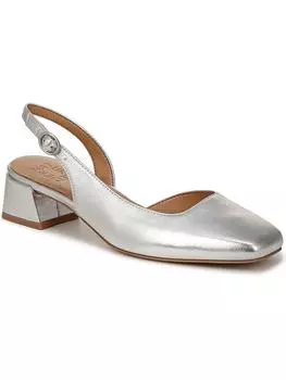 Женские кожаные металлические туфли с открытой пяткой Naturalizer, цвет silver leather