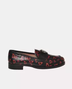Женские кожаные мокасины на толстой подошве Love Moschino, черный