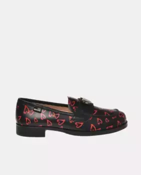 Женские кожаные мокасины на толстой подошве Love Moschino, черный
