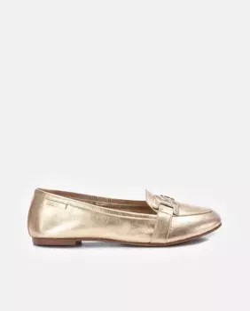Женские кожаные мокасины с металлическими деталями Carmela, золото