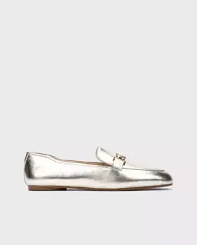 Женские кожаные мокасины с металлической деталью золотого цвета Martinelli, золотой