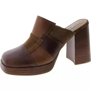 Женские кожаные мюли Lynx в стиле пэчворк Steve Madden, коричневый