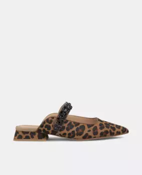 Женские кожаные мюли на плоской подошве с острым носком Alma en Pena, цвет Camel