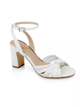 Женские кожаные нарядные босоножки Christen Slingback Jewel Badgley Mischka, цвет white leather