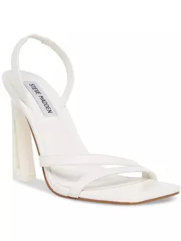 Женские кожаные нарядные туфли Force на пятке с открытой пяткой Steve Madden, цвет White Leather