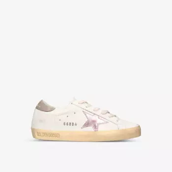 Женские кожаные низкие кеды super-star Golden Goose, белый
