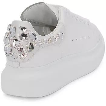 Женские кожаные низкие повседневные и модные кроссовки Alexander McQueen, цвет Clear Crystal