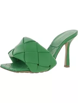 Женские кожаные плетеные шлепанцы Lido Bottega Veneta, зеленый
