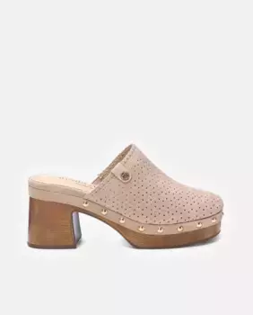 Женские кожаные плоские сабо Carmela, бежевый